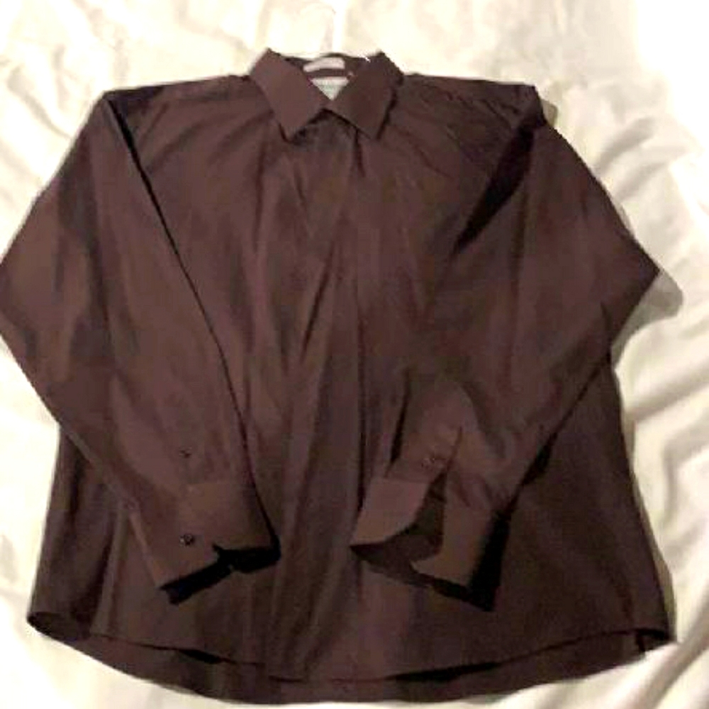 Men's long sleeve brown button down